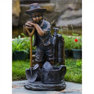 Pemberly Row Boy with Bib Tap Water Fountain