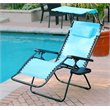 Pemberly Row Textilene Fabric Oversized Chair in Pacific Blue (Set of 2)