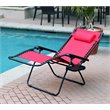 Pemberly Row Textilene Fabric/Metal Frame Oversized Chair in Red (Set of 2)