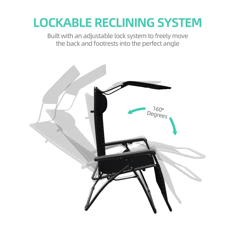 Pemberly Row Oversized Chair with Sunshade in Black