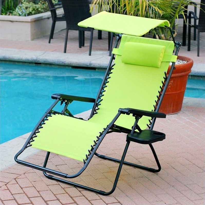 Pemberly Row Oversized Chair with Sunshade in Lime Green Finish