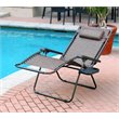 Pemberly Row Textilene Fabric Oversized Chair in Brown Mesh (Set of 2)