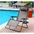 Pemberly Row Textilene Fabric Oversized Chair in Brown Mesh (Set of 2)