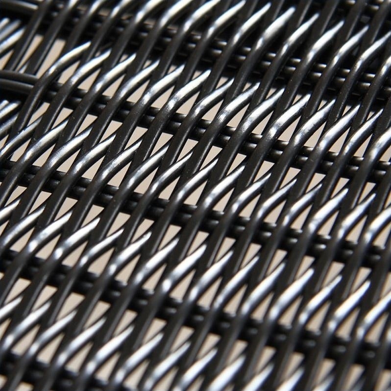 Pemberly Row Wicker / Rattan Patio End Table with Steel Frame in Black