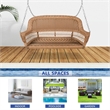 Pemberly Row Resin Wicker Porch Swing in Honey