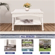 Pemberly Row Wicker Patio Coffee Table in White