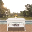 Pemberly Row Wicker Patio Coffee Table in White
