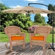 Pemberly Row Wicker Rocker Chair in Black and Brown (Set of 2)