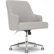 Pemberly Row Modern Fabric Office Chair with Memory Foam in Light Gray/Chrome