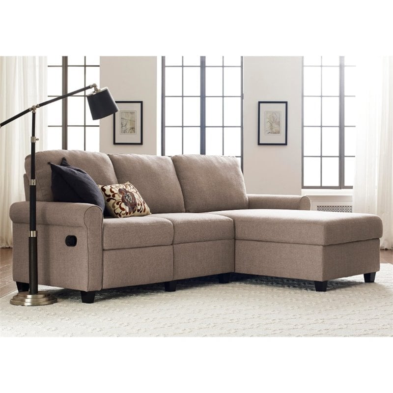 Pemberly Row Right Facing Reclining Sectional in Oatmeal