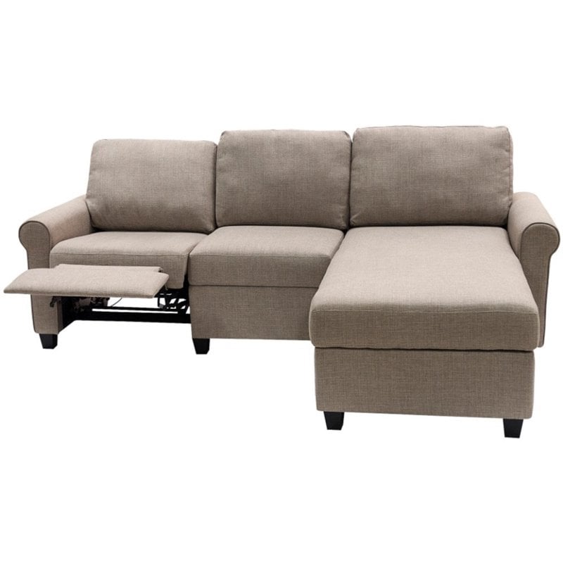 Pemberly Row Right Facing Reclining Sectional in Oatmeal