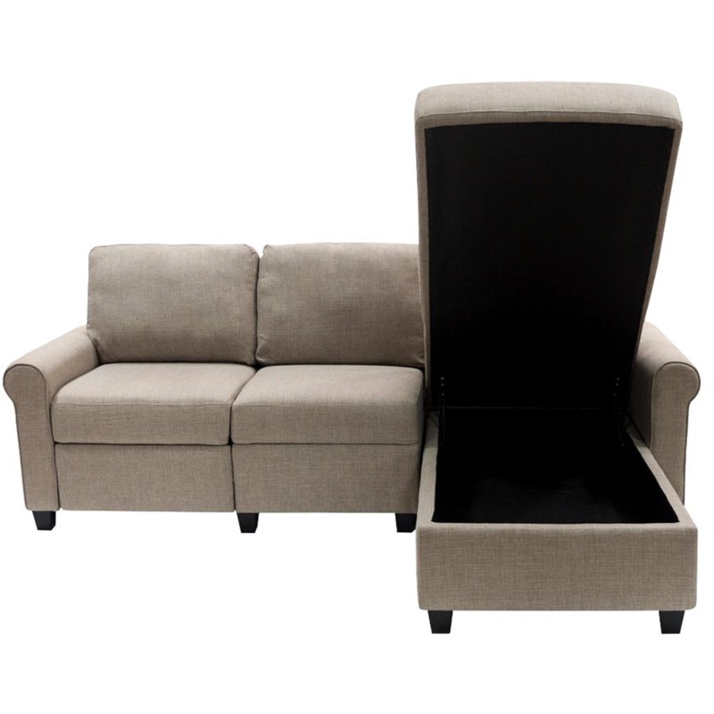 Pemberly Row Right Facing Reclining Sectional in Oatmeal