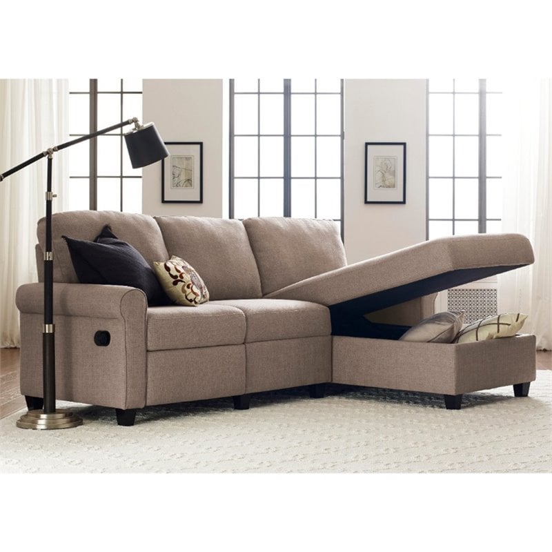Pemberly Row Right Facing Reclining Sectional in Oatmeal
