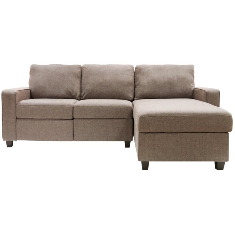 Pemberly Row Right Facing Reclining Sectional in Oatmeal Finish