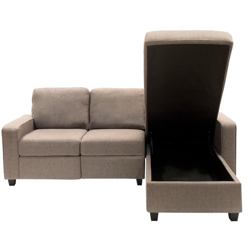 Pemberly Row Right Facing Reclining Sectional in Oatmeal Finish