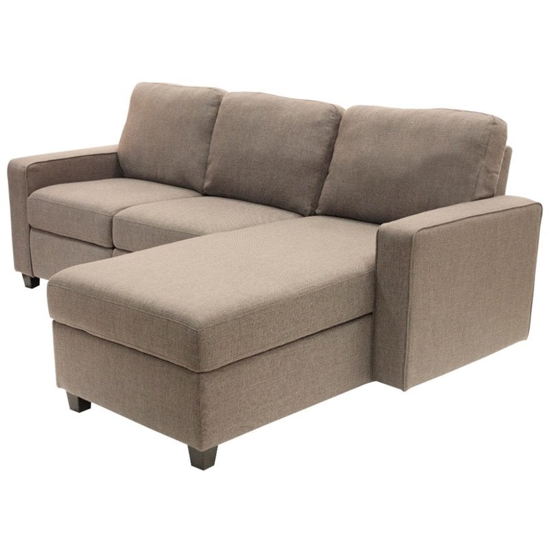 Pemberly Row Right Facing Reclining Sectional in Oatmeal Finish