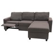 Pemberly Row Fabric Right Facing Reclining Sectional in Gray