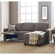 Pemberly Row Fabric Right Facing Reclining Sectional in Gray
