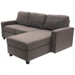 Pemberly Row Fabric Right Facing Reclining Sectional in Gray