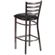 Pemberly Row Metal Bar Stool Chair in Black With Semi-circle Seat & Footrest