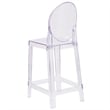 Pemberly Row Oval Back Ghost Counter Stool in Transparent Crystal
