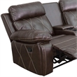 Pemberly Row 3 Seat Leather Reclining Home Theater Seating in Brown