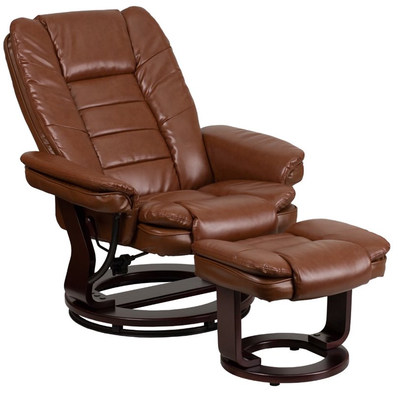 Pemberly Row Leather Recliner in Vintage Brown
