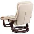 Pemberly Row Leather/Eucalyptus Wood Swivel Recliner and Ottoman in Beige