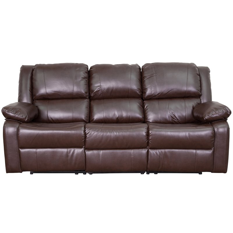 Pemberly Row Leather Reclining Sofa in Brown Cymax Business