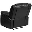 Pemberly Row Contemporary Leather Recliner with Pillow Back in Black