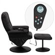 Pemberly Row Recliner and Ottoman in Black