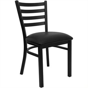 pemberly row ladder back metal dining chair in black