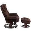 Pemberly Row Modern Microfiber Recliner and Ottoman in Brown