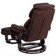 Pemberly Row Modern Microfiber Recliner and Ottoman in Brown