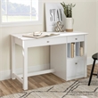 Pemberly Row Transitional Home Office Solid Wood Desk in White