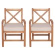 Pemberly Row X-Back Patio Chair with Cushion in Brown (Set of 2)
