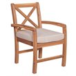 Pemberly Row X-Back Patio Chair with Cushion in Brown (Set of 2)