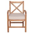 Pemberly Row X-Back Patio Chair with Cushion in Brown (Set of 2)