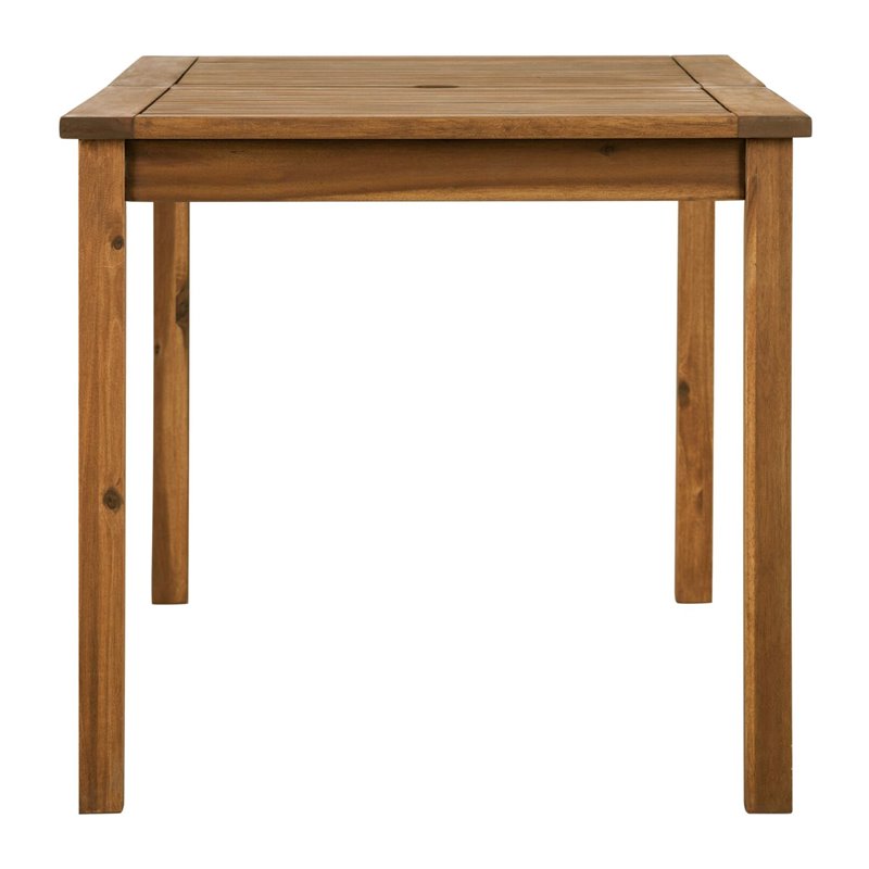 Pemberly Row Acacia Wood Patio Dining Table in Brown
