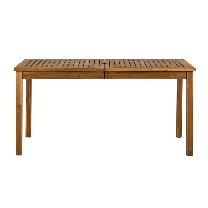 Pemberly Row Acacia Wood Patio Dining Table in Brown