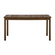 Pemberly Row Acacia Wood Patio Dining Table in Dark Brown