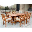 Pemberly Row 7 Piece Extendable Patio Dining Set with Cushion