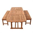 Pemberly Row 3 Piece Acacia Patio Dining Set in Brown