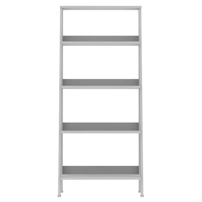 Pemberly Row 4-Shelf Wood Ladder Bookcase in White