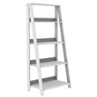 Pemberly Row 4-Shelf Wood Ladder Bookcase in White