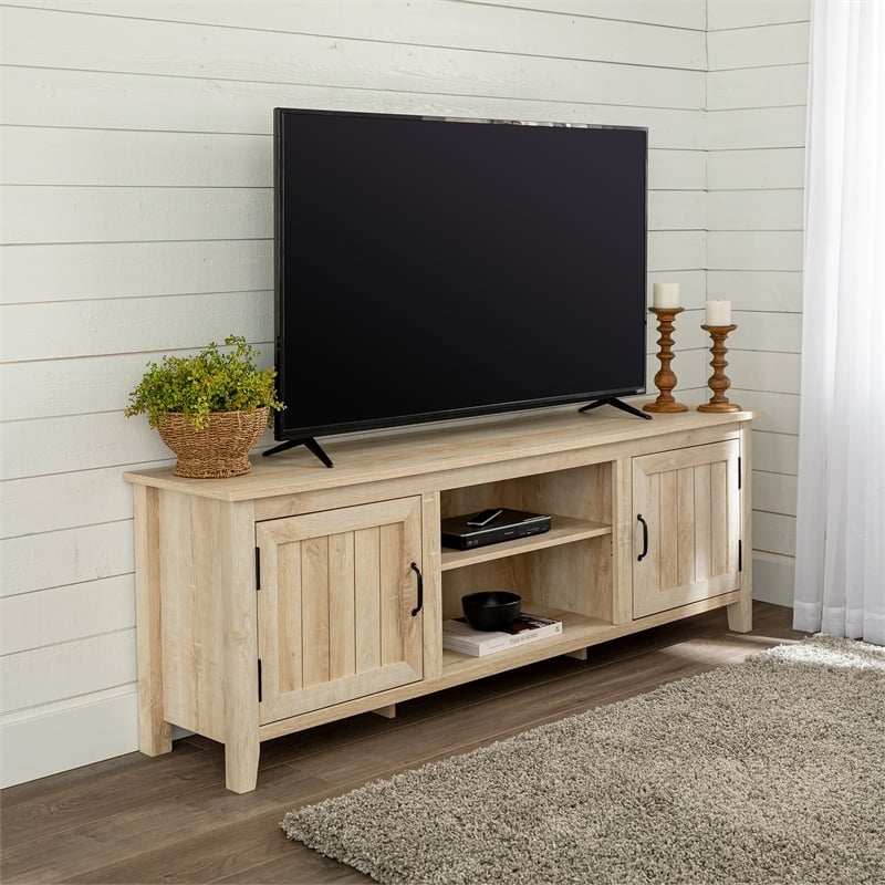 Pemberly Row Modern 2-Side Doors Wood TV Console for TVs up to 70