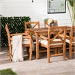 Pemberly Row Acacia Wood Patio 7-Piece Dining Set in Brown