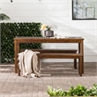 Pemberly Row Acacia Wood Patio 3-Piece Dining Set in Dark Brown
