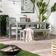 Pemberly Row Acacia Wood Patio 4-Piece Dining Set in Dark Brown