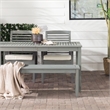 Pemberly Row Acacia Wood Patio 4-Piece Dining Set in Dark Brown